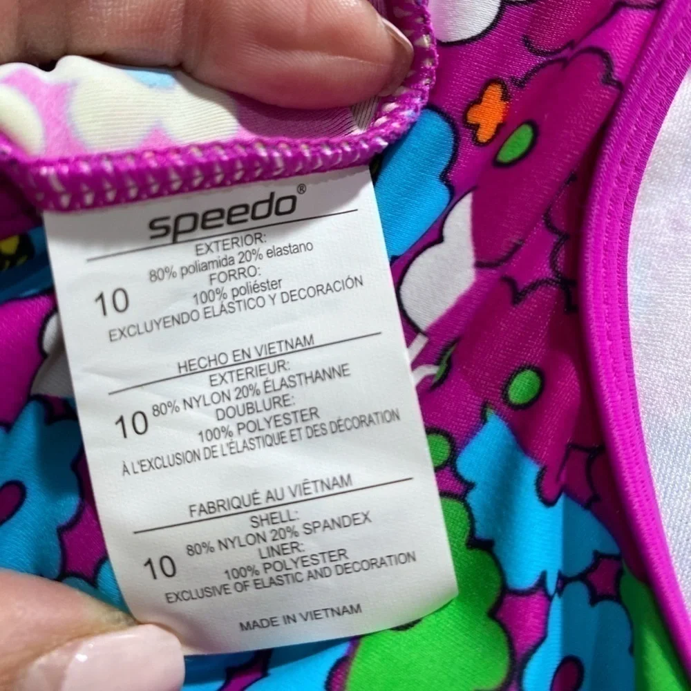 Speedo Racerback Floral Tankini Swimsuit Top